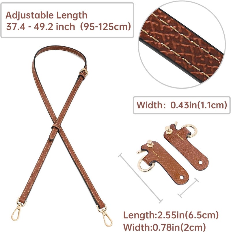 KOMHPS Purse Straps Replacement, Leather Handbag Crossbody Shoulder Strap Kit Adjustable for Mini Longchomp Tote Bag Women - Image 5